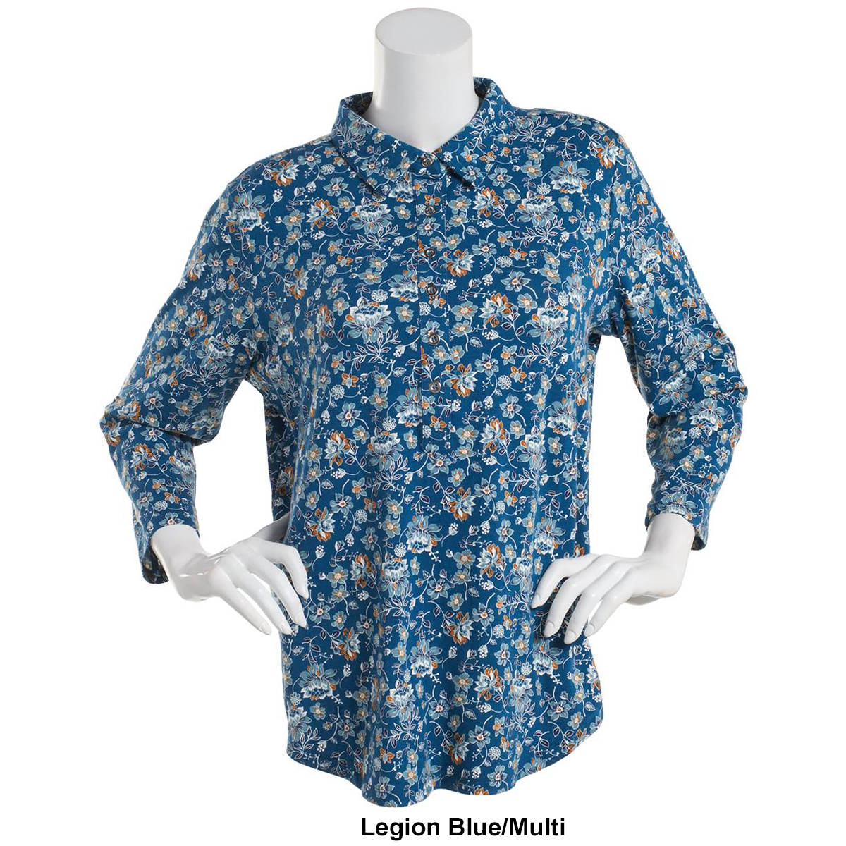 Womens Hasting & Smith 3/4 Sleeve Floral Pullover Blouse