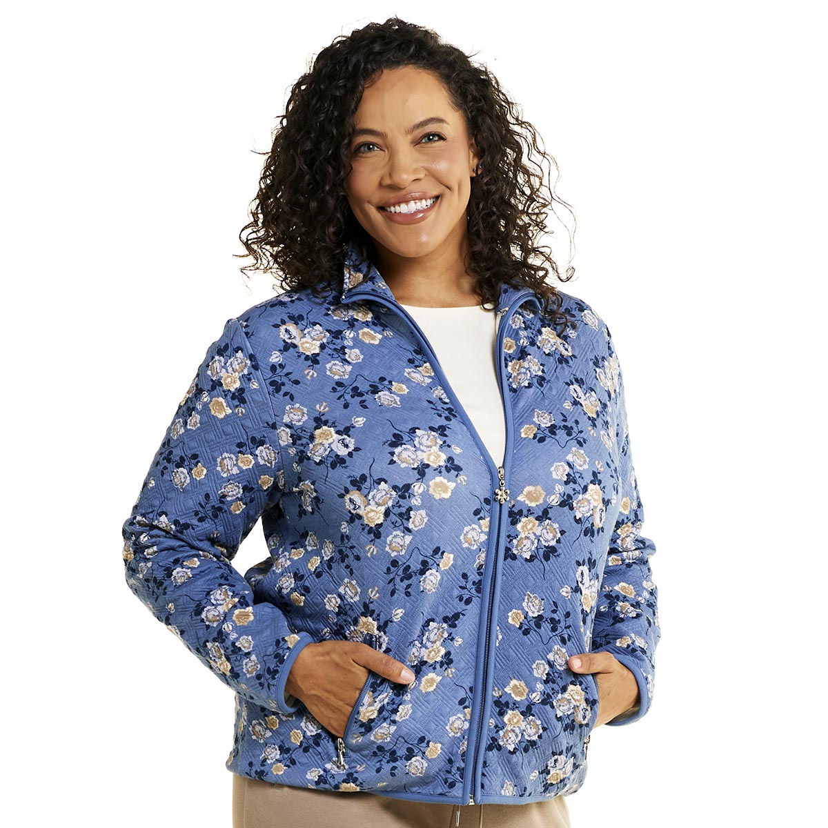 Petite Hasting & Smith Vintage Floral Quilted Jacket