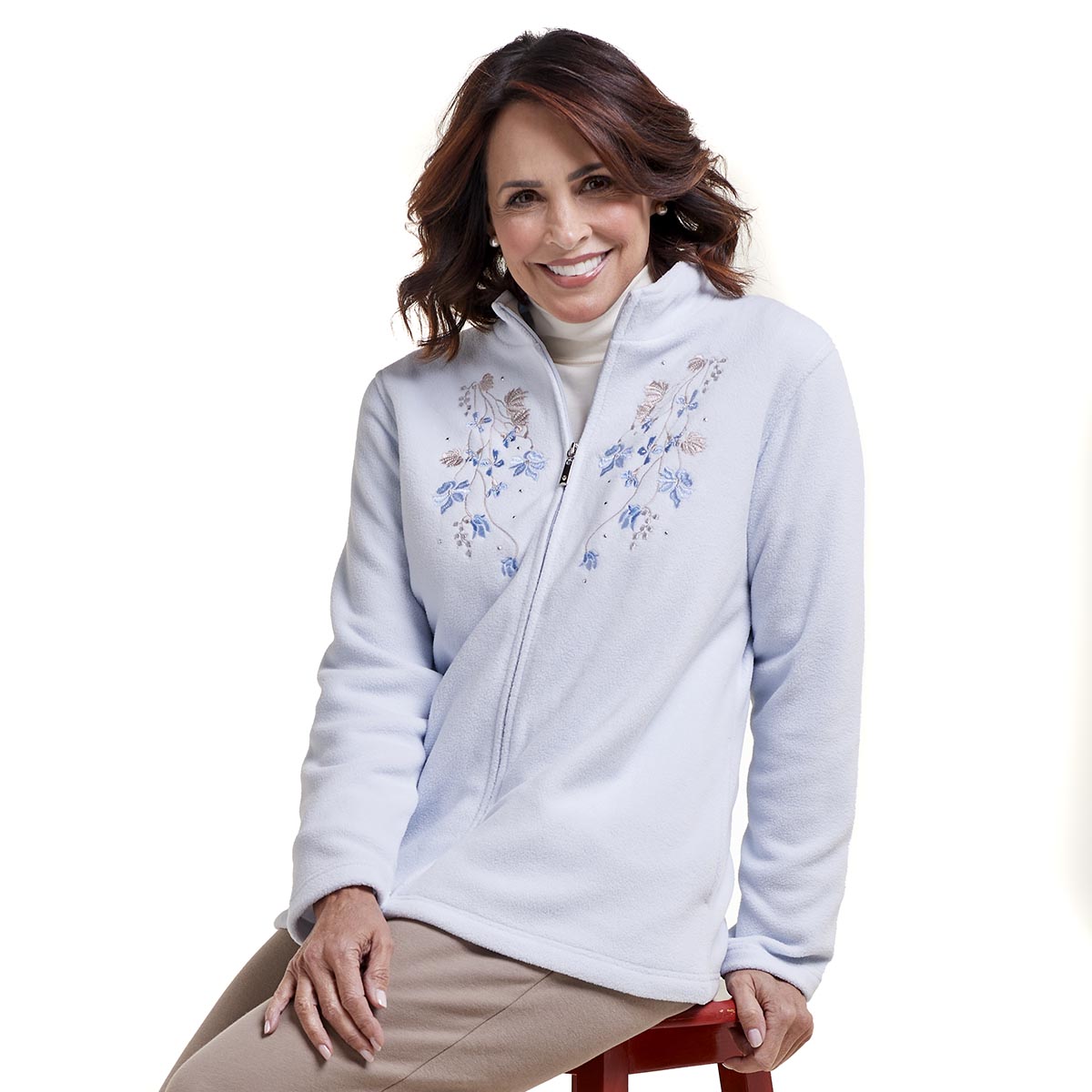 Womens Hasting & Smith Long Sleeve Embroidered Polar Jacket