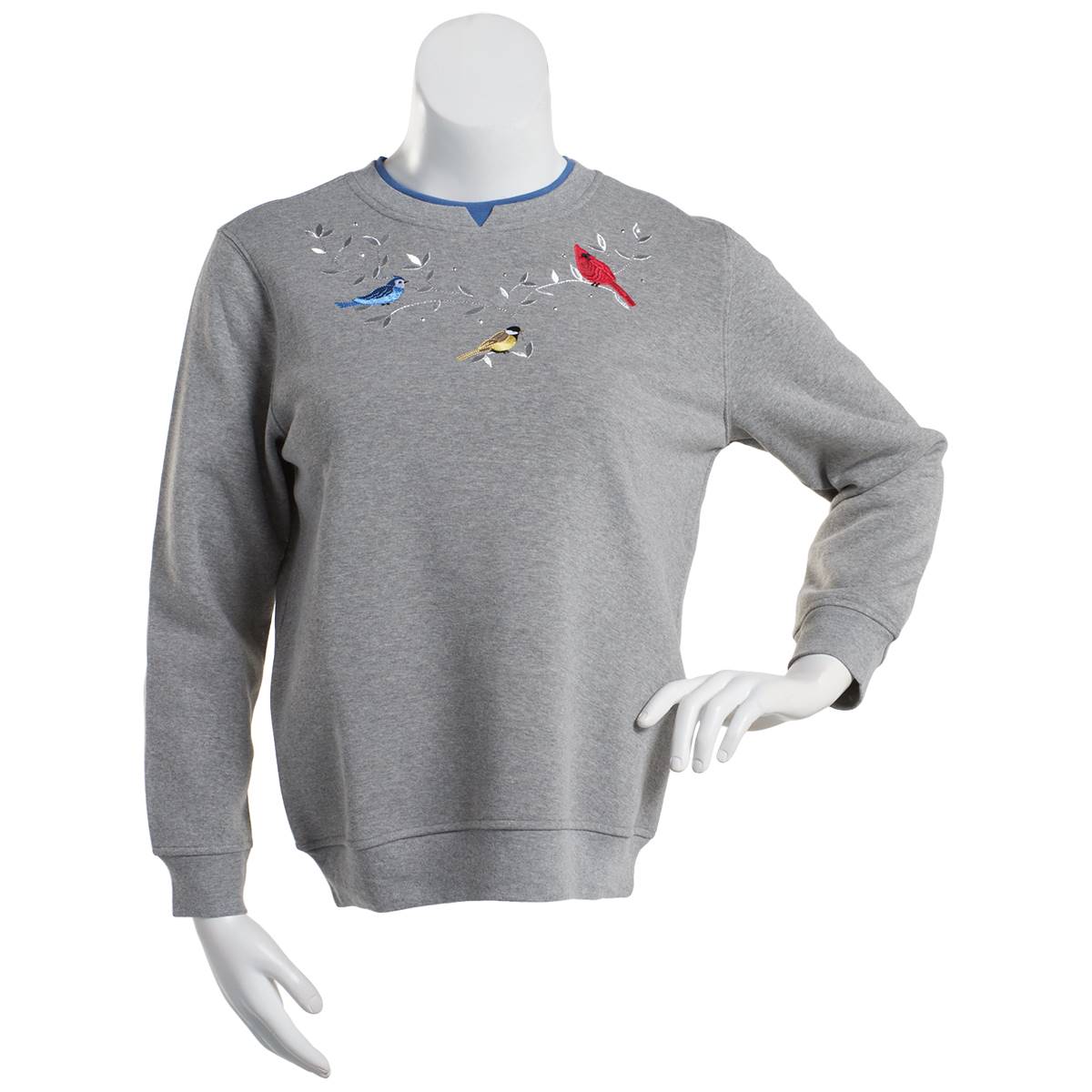 Womens Hasting & Smith Embroidered Birds Sweatshirt