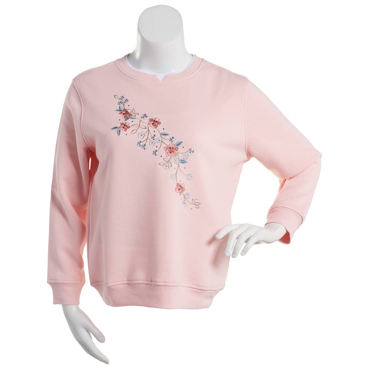 Womens Hasting & Smith Long Sleeve Embroidered Floral Sweatshirt