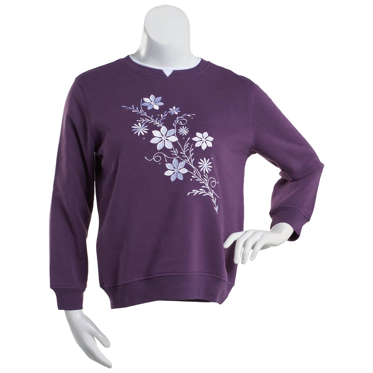 Womens Hasting & Smith Embroidered Floral Viney Sweatshirt