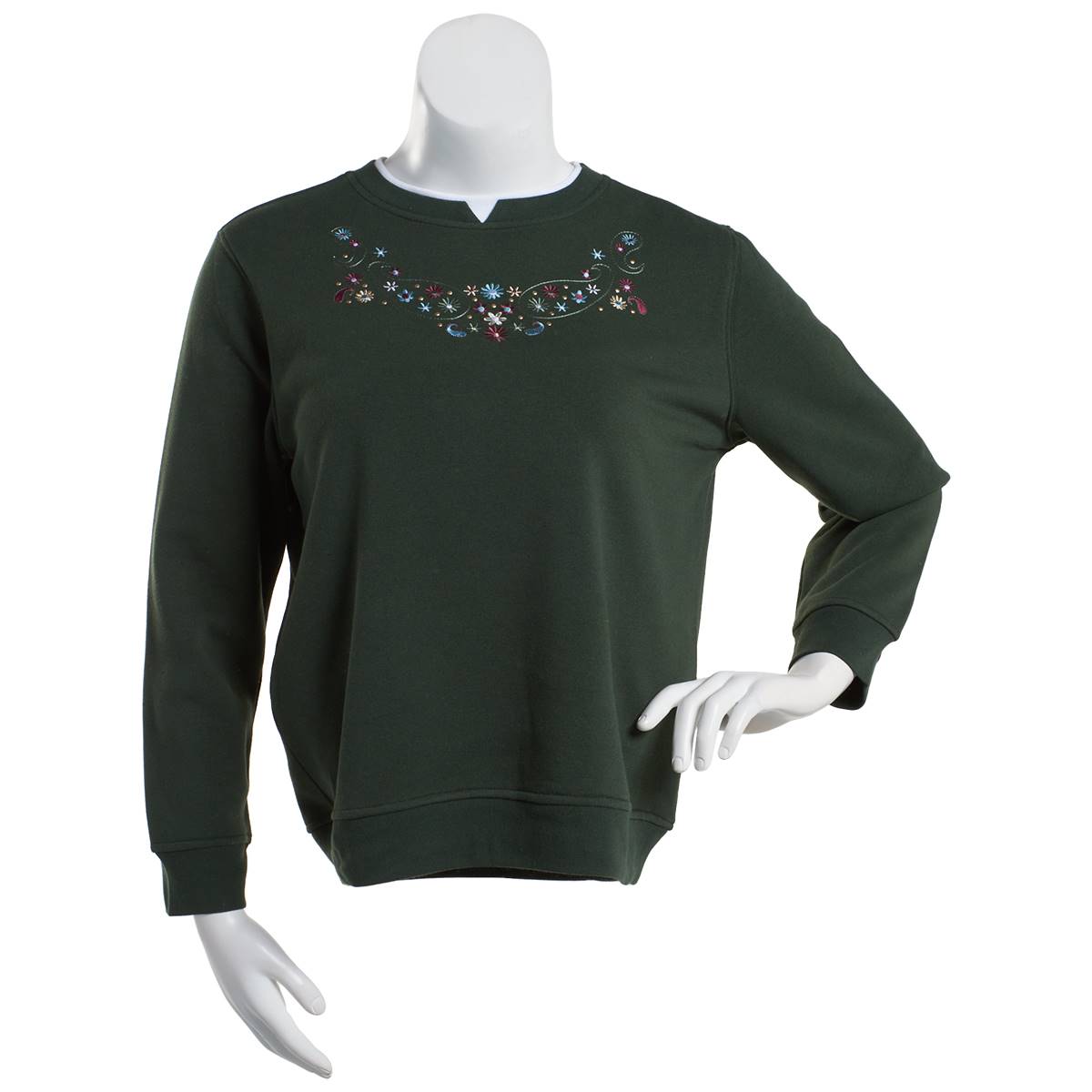 Womens Hasting & Smith Embroidered Paisley Sweatshirt