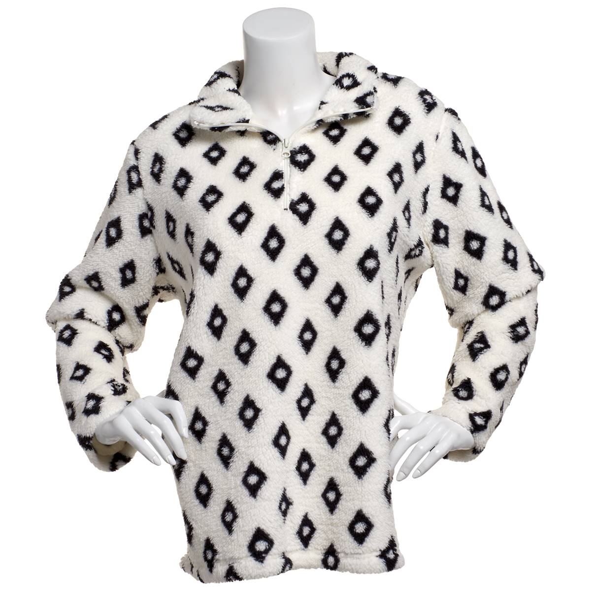 Petite Hasting & Smith Diamond Fleece Sweatshirt-Iris/White