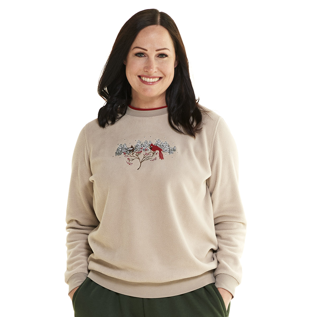 Plus Size Madison Taylor Cardinal Microfleece Sweatshirt