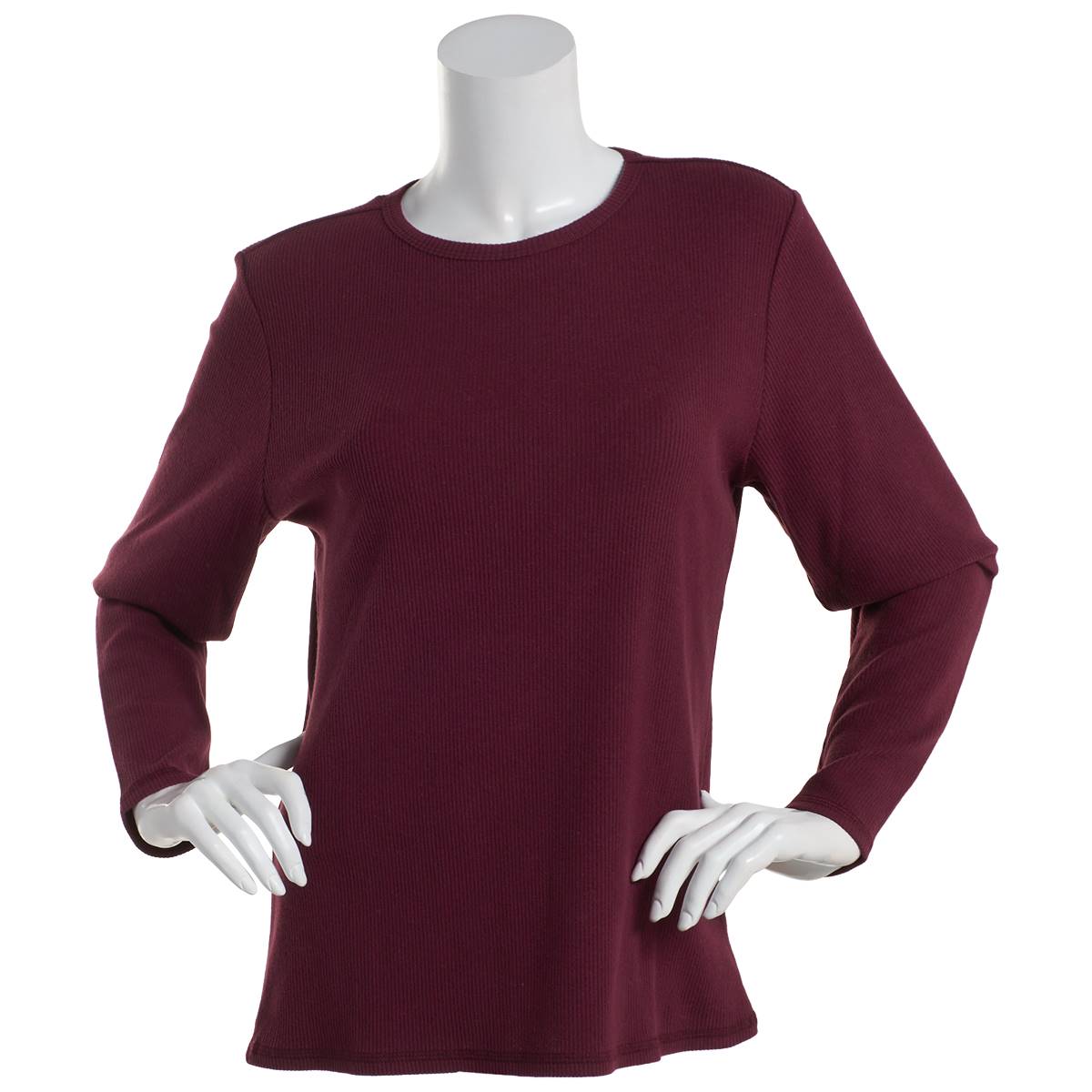 Womens Mountain Ridge Long Sleeve Brushed Rib Crew Neck Tee