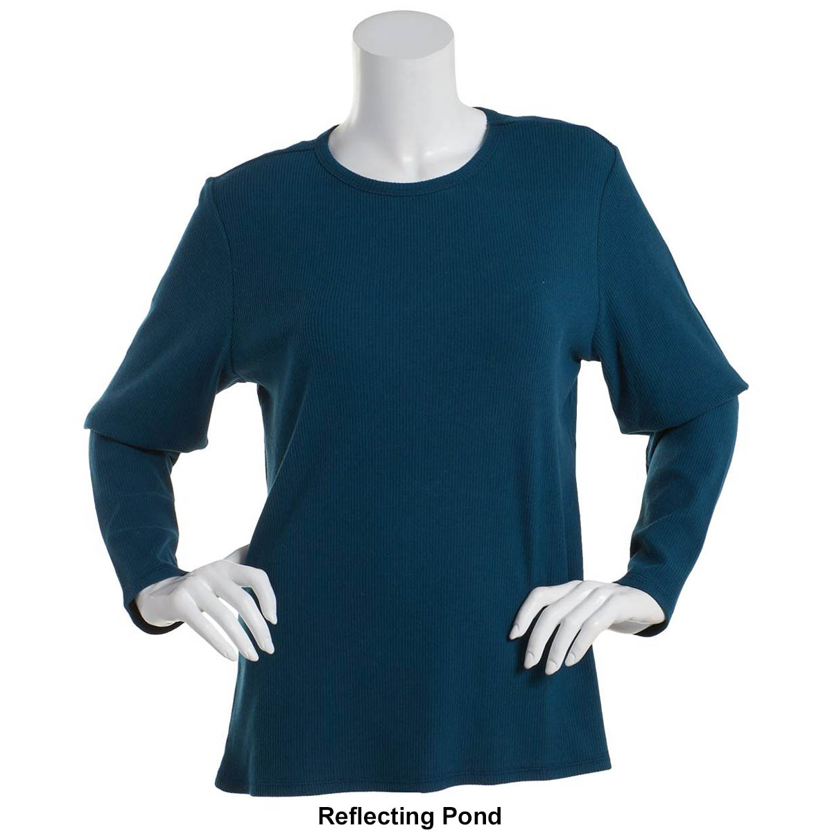 Womens Mountain Ridge Long Sleeve Brushed Rib Crew Neck Tee