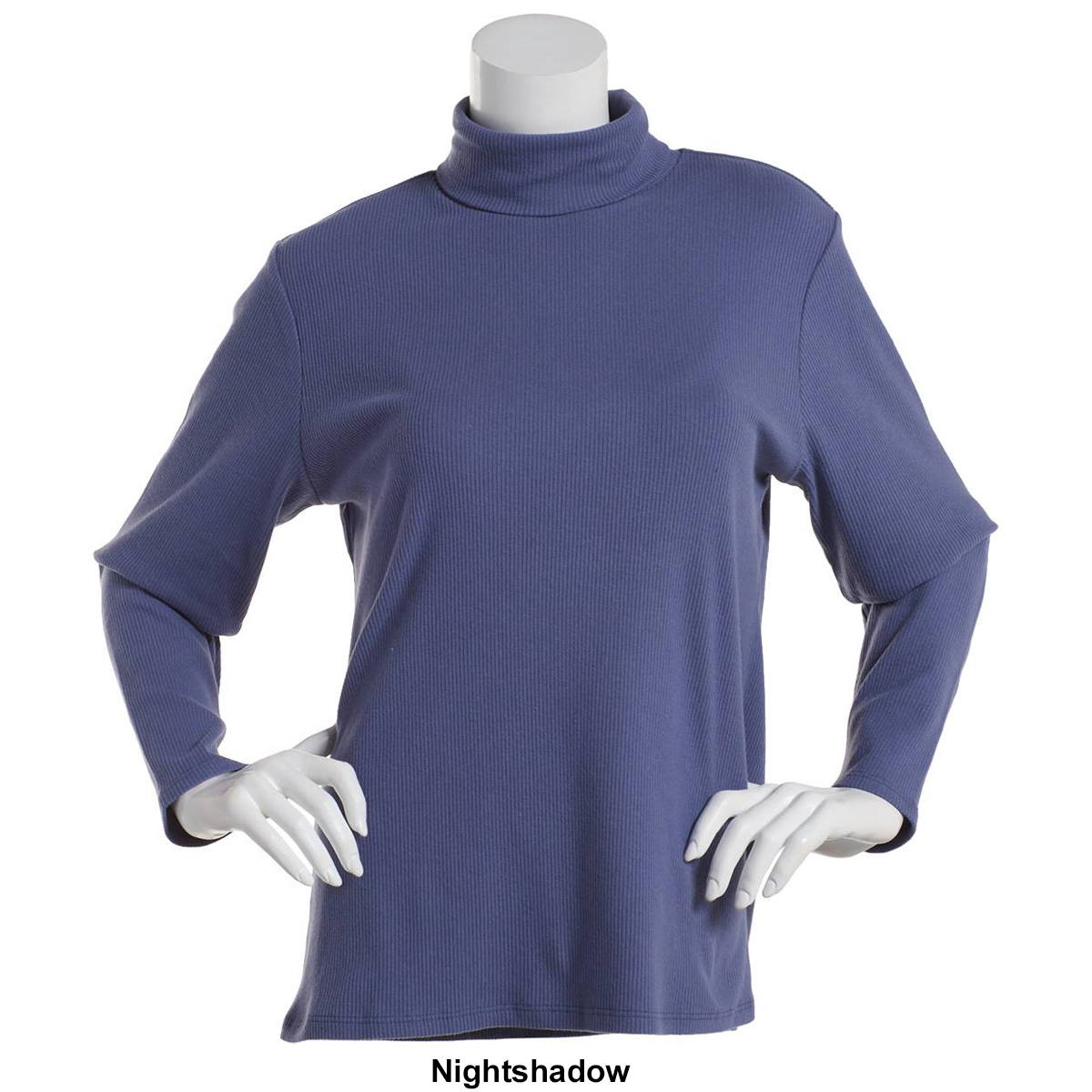 Womens Mountain Ridge Solid Long Sleeve Ribbed Turtleneck