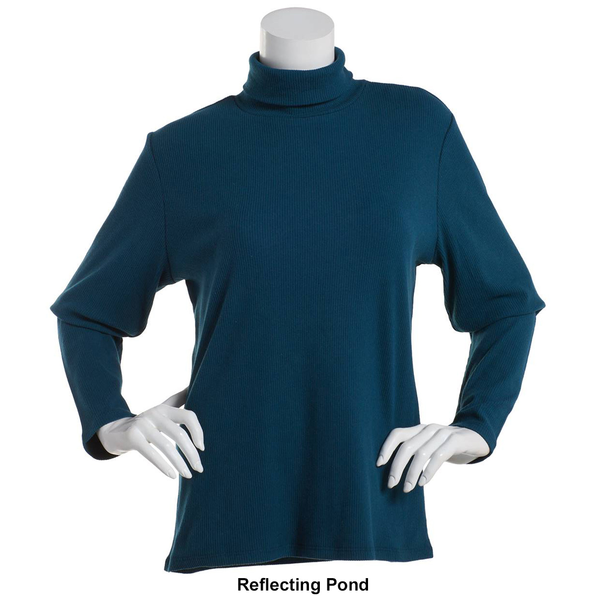 Womens Mountain Ridge Solid Long Sleeve Ribbed Turtleneck