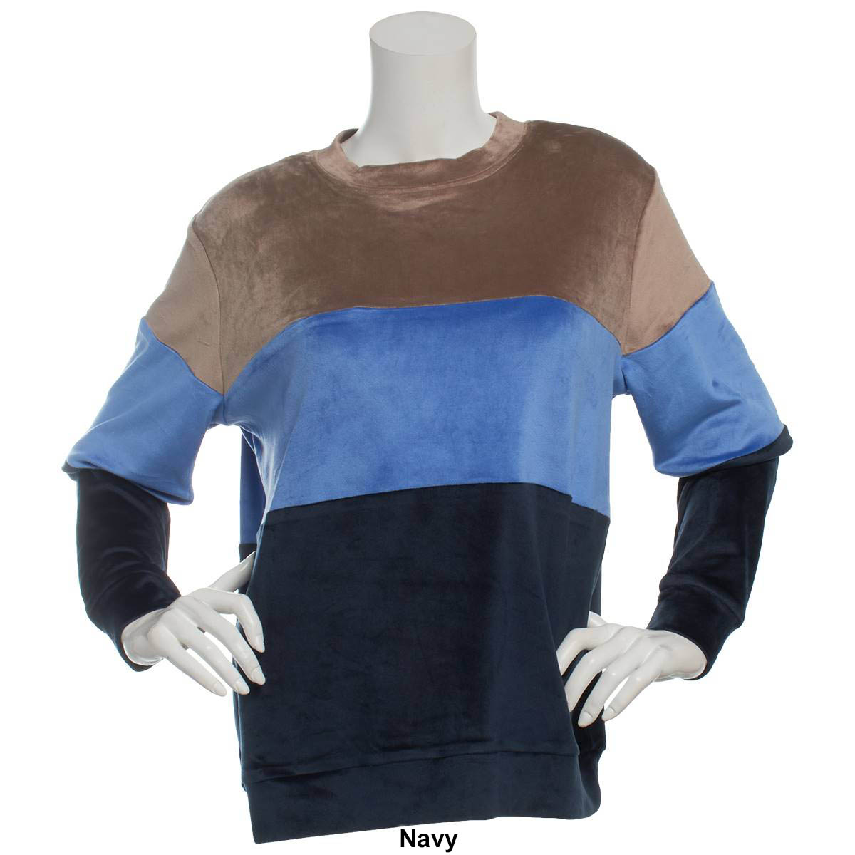 Womens Architect(R) Long Sleeve Color Block Velour Sweatshirt