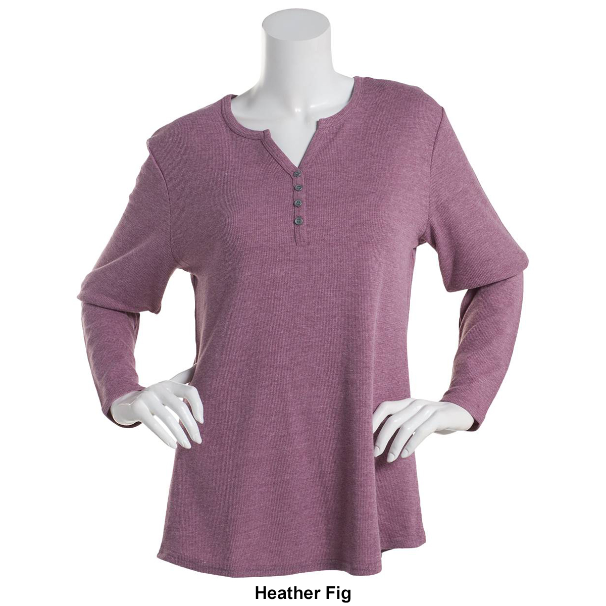 Womens Architect(R) Long Sleeve Solid Henley Thermal Tee