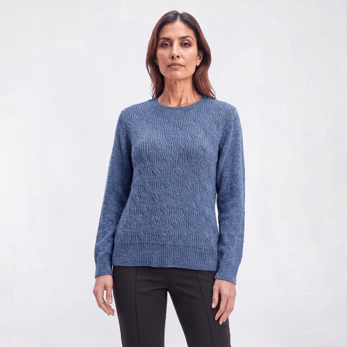 Womens Hasting & Smith Long Sleeve Crew Neck Chenille Sweater
