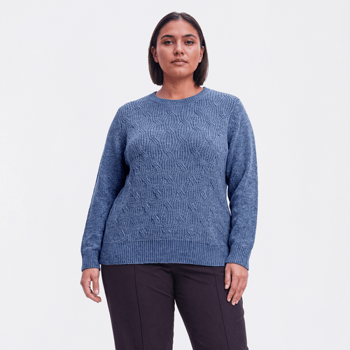 Plus Size Hasting & Smith Long Sleeve Crew Neck Chenille Sweater