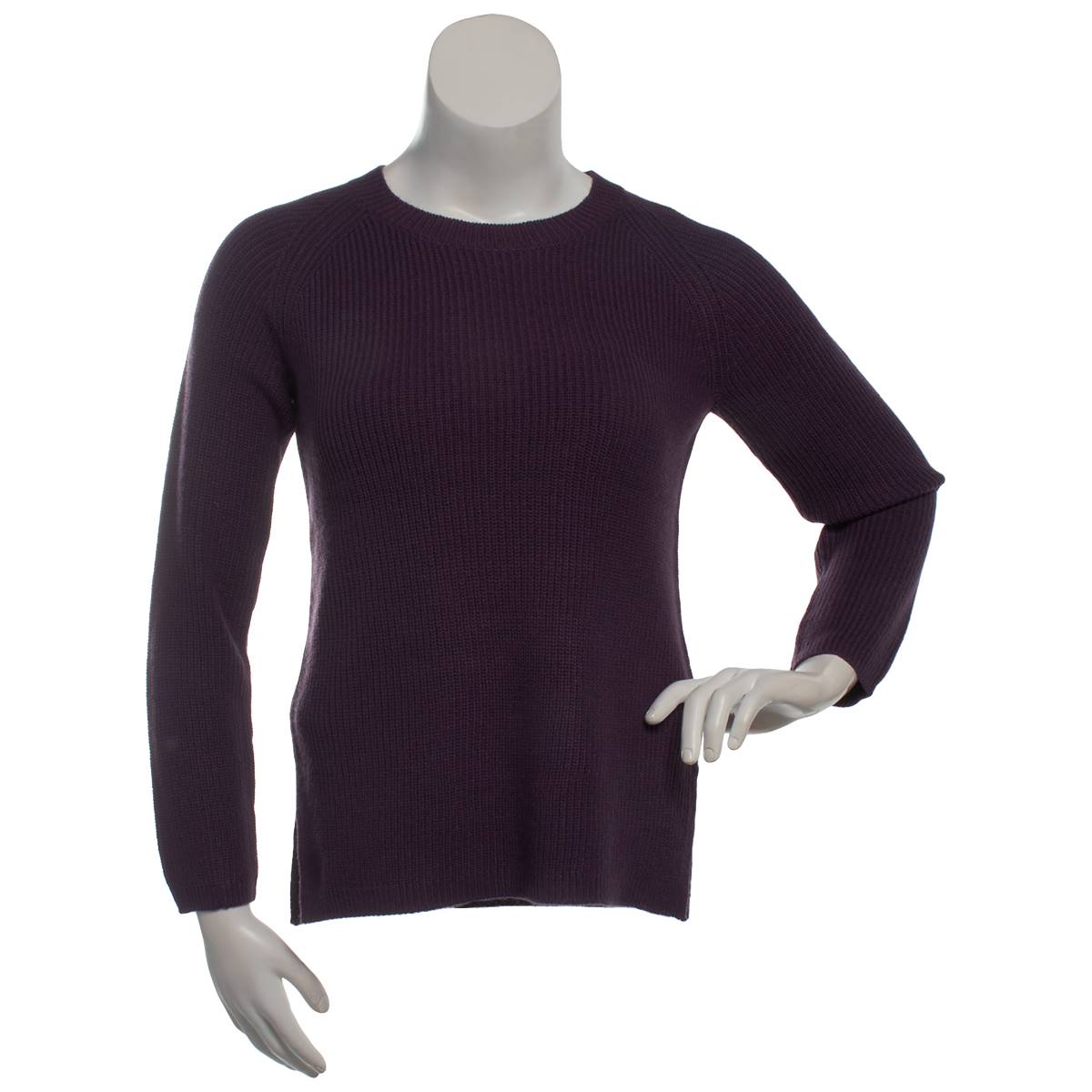 Womens Hasting & Smith Raglan Crew Neck Solid Sweater