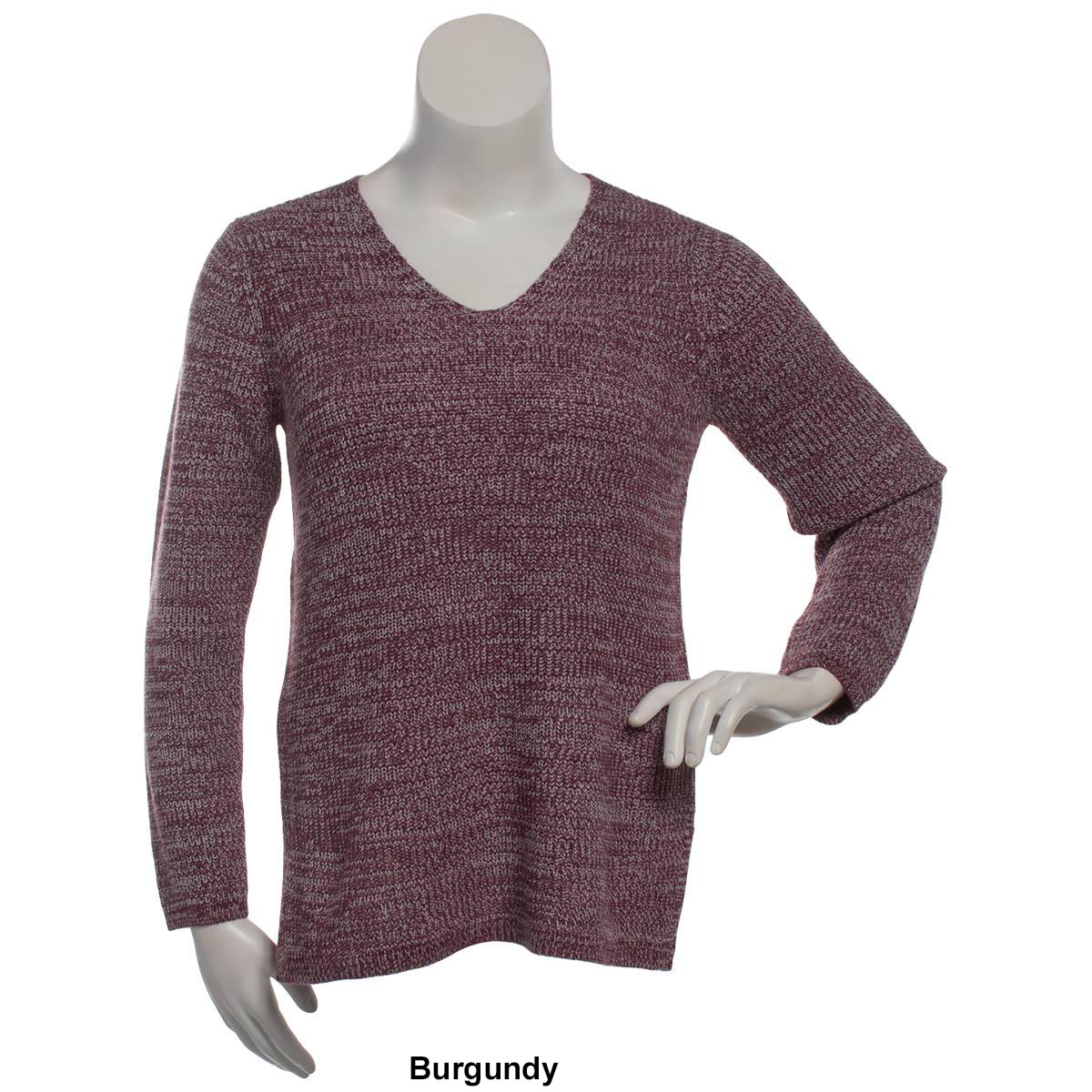 Plus Size Hasting & Smith V-Neck Marled Shaker Sweater