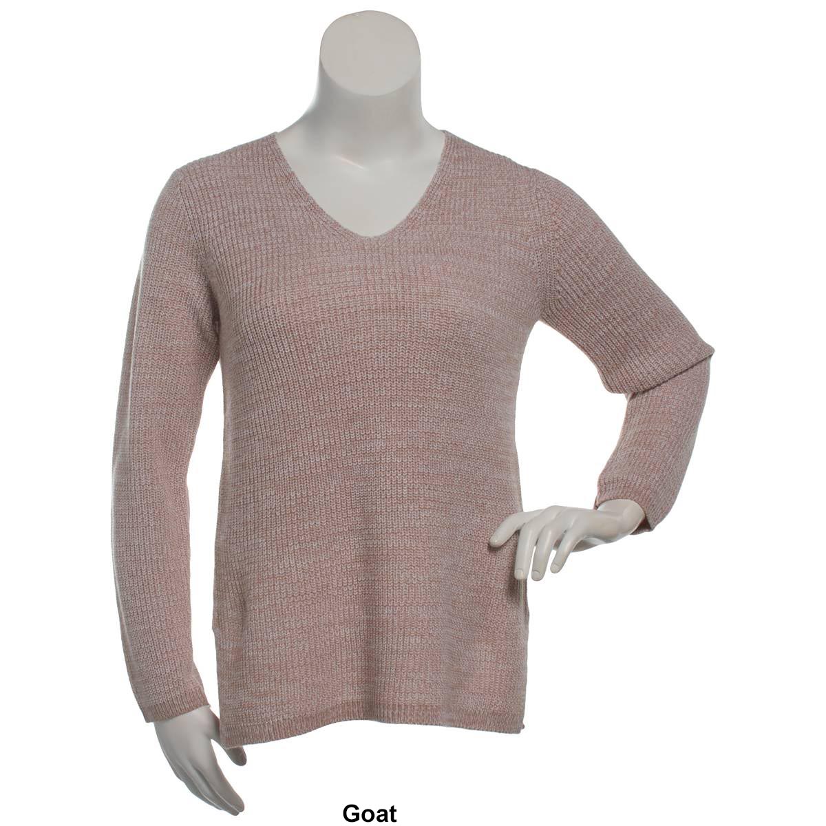 Plus Size Hasting & Smith V-Neck Marled Shaker Sweater