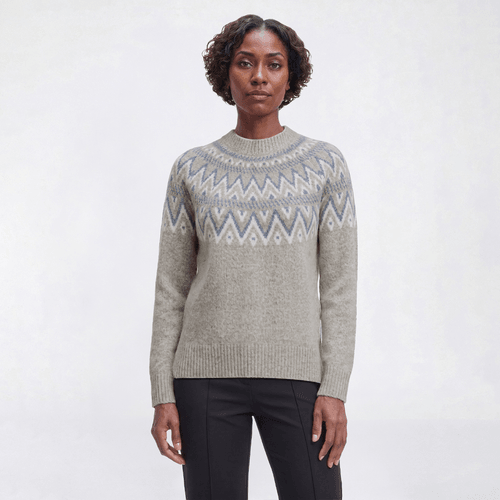 Womens Preswick & Moore(R) Long Sleeve Fair Isle Sweater