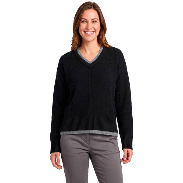 Womens Preswick & Moore(R) Long Sleeve V-Neck Two In One Sweater alternate view