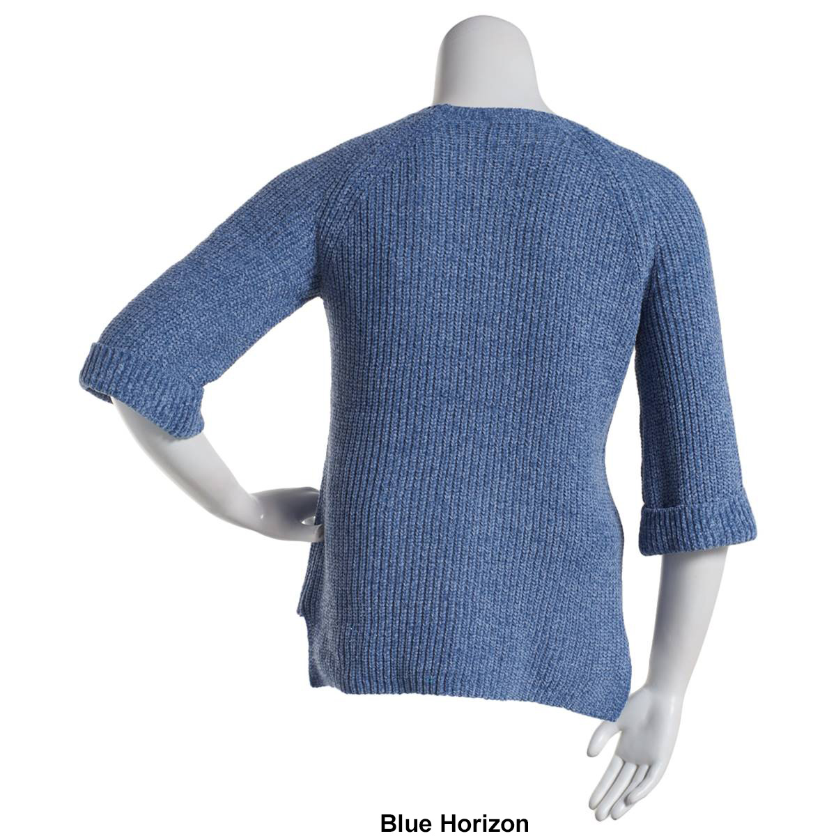 Petite Architect(R) Bell Roll Cuff Elbow Sleeve Chenille Sweater