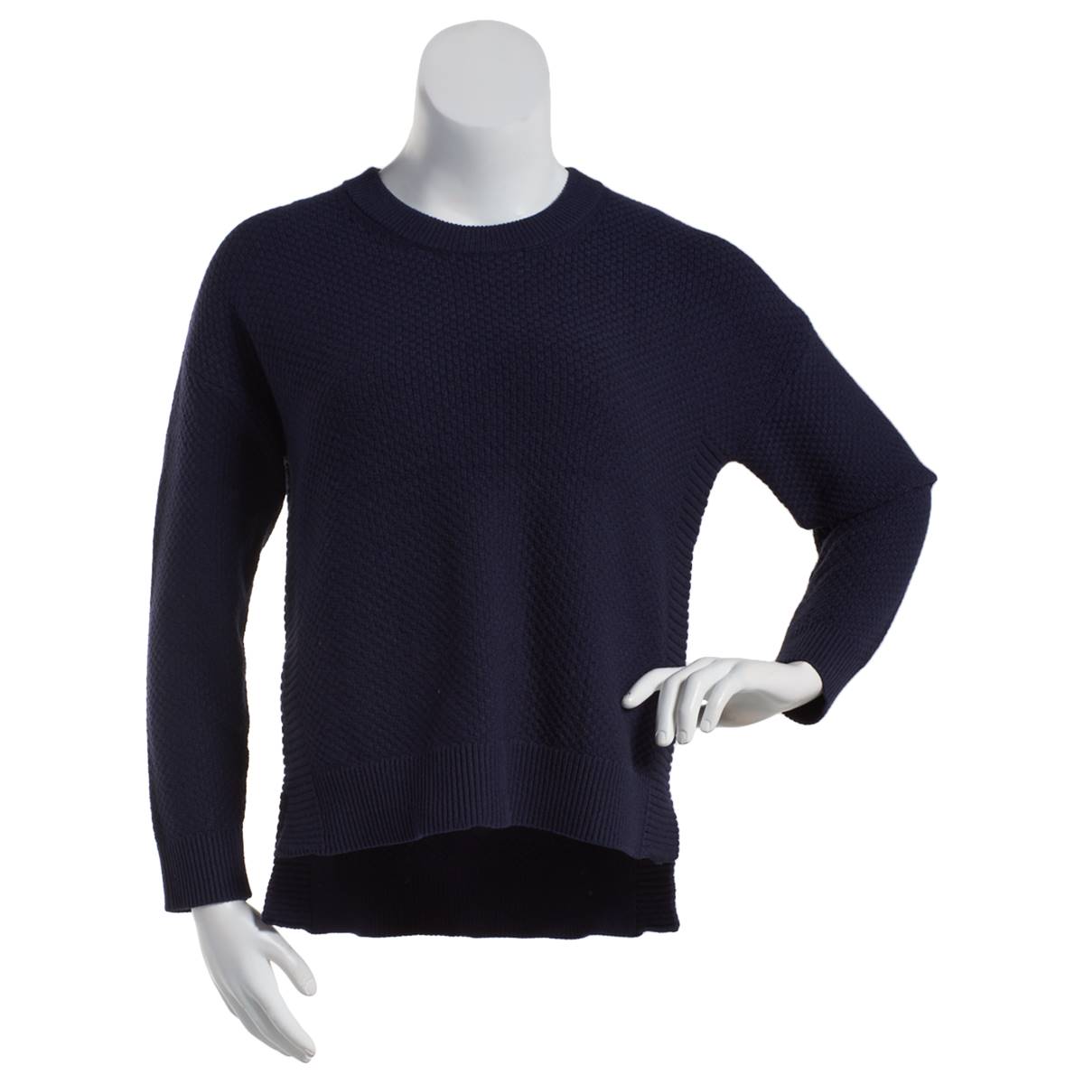 Petite Architect(R) Tuck Stitch Solid Pullover Sweater