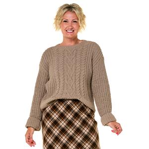 Womens Architect(R) Long Sleeve Center Cable Pullover Sweater
