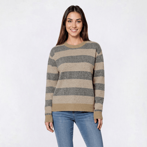 Womens Architect(R) Long Sleeve Stripe Crew Neck Sweater