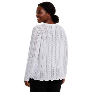Plus Size Architect(R) Long Sleeve Tie Front Crochet Cardigan alternate view