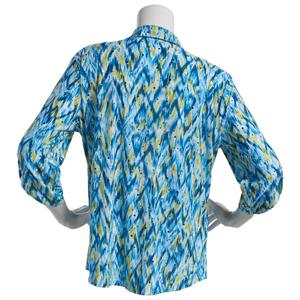 Plus Size Emily Daniels 3/4 Sleeve Disco Dot Abstract Button Down alternate view