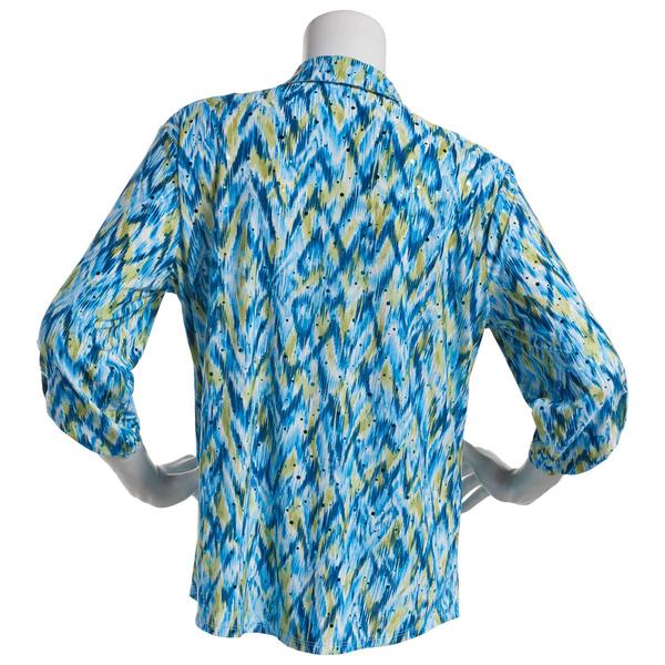 Plus Size Emily Daniels 3/4 Sleeve Disco Dot Abstract Button Down alternate view