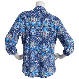 Plus Size Emily Daniels 3/4 Sleeve Floral Disco Dot Blouse alternate view