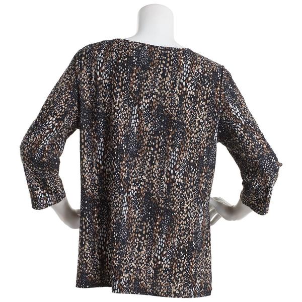 Womens Emily Daniels 3/4 Sleeve Abstract Dot Scoop Neck Blouse alternate view