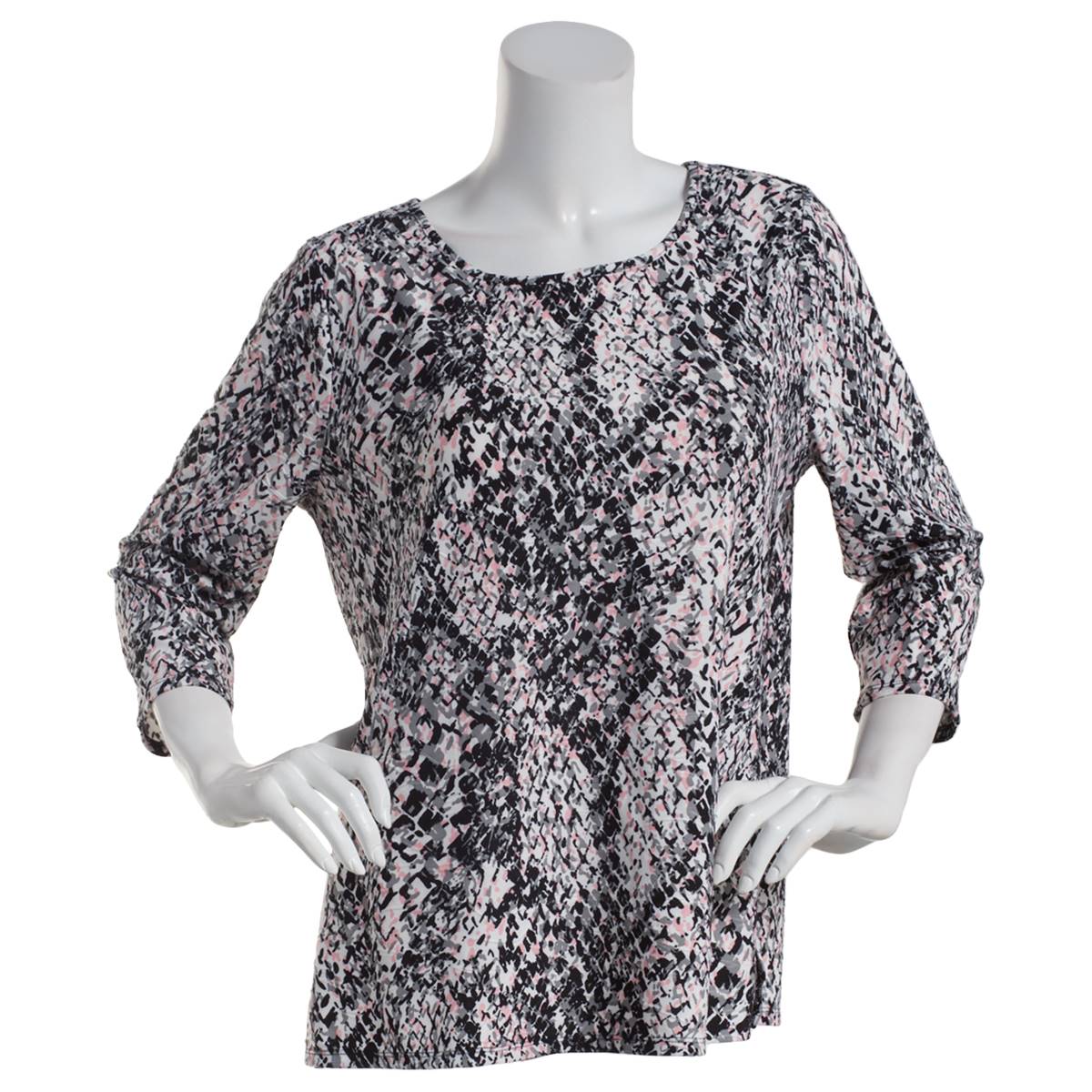 Womens Emily Daniels 3/4 Sleeve Snakeskin Tunic Blouse