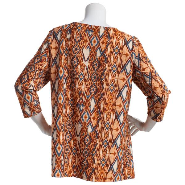 Womens Emily Daniels 3/4 Sleeve Bar Neck Jacquard Blouse alternate view
