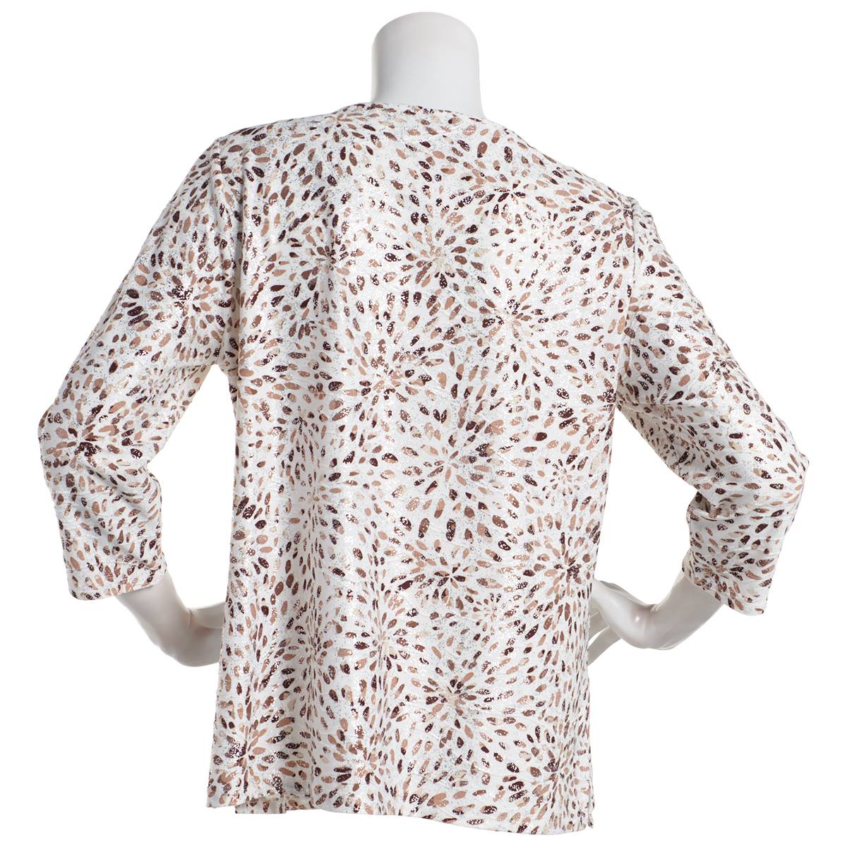 Plus Size Emily Daniels 3/4 Sleeve Jacquard Knit Blouse