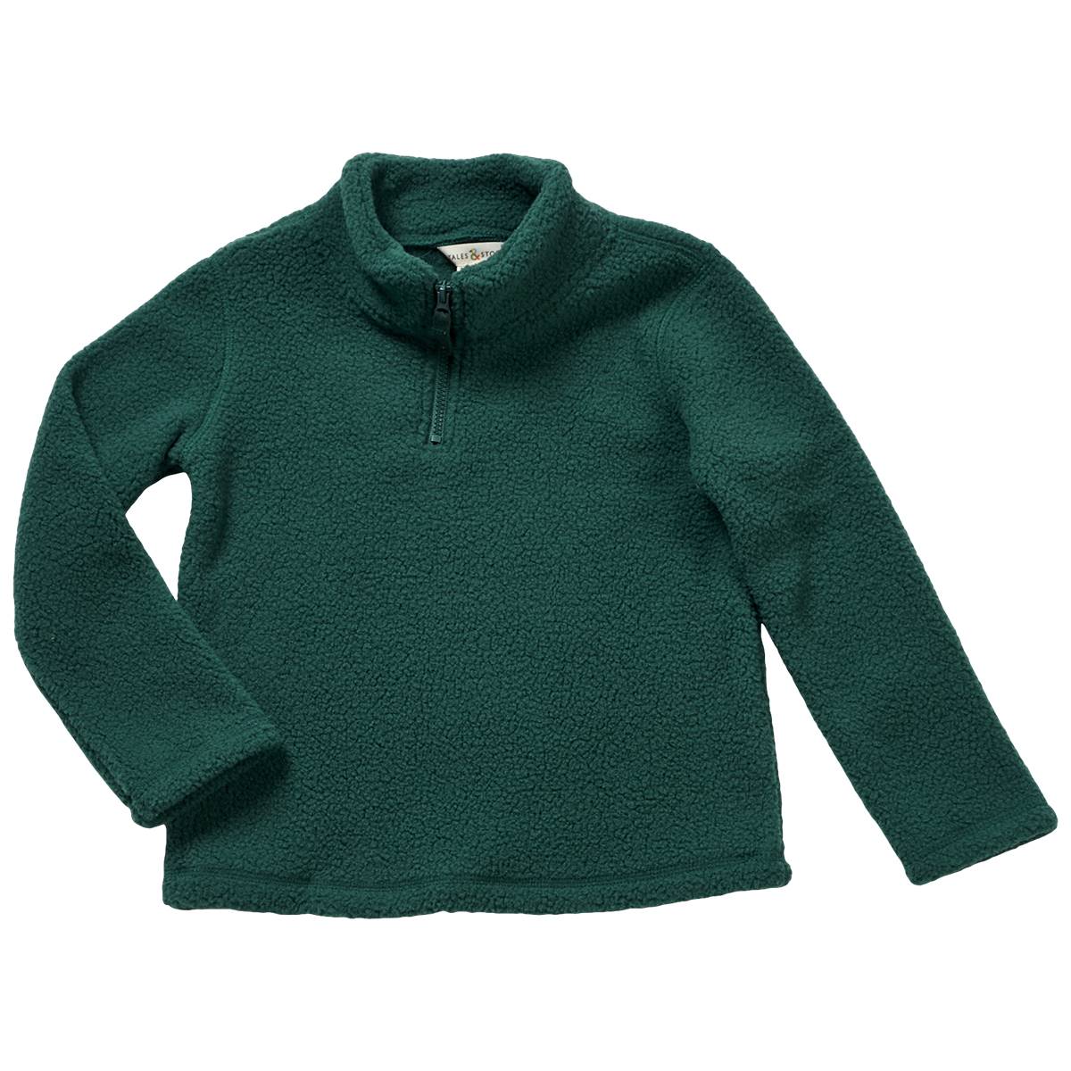 Boys (4-7) Tales & Stories 1/4 Zip Solid Sherpa Sweater