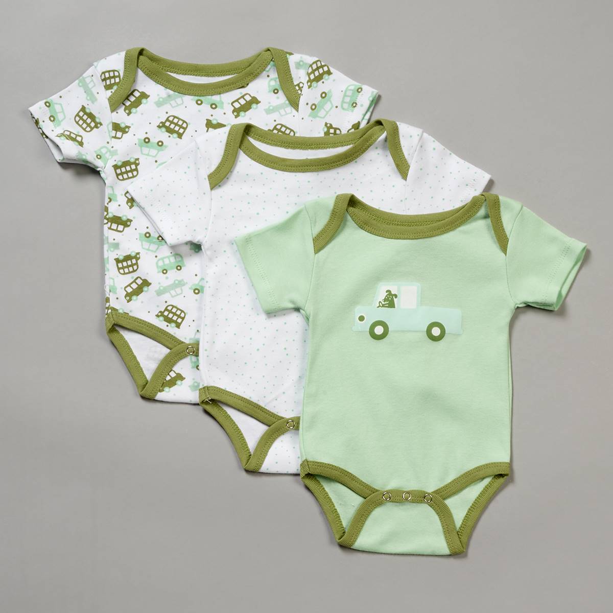 Baby Boy (NB-9M) Tales & Stories 3pk. Cars & Dots Bodysuits