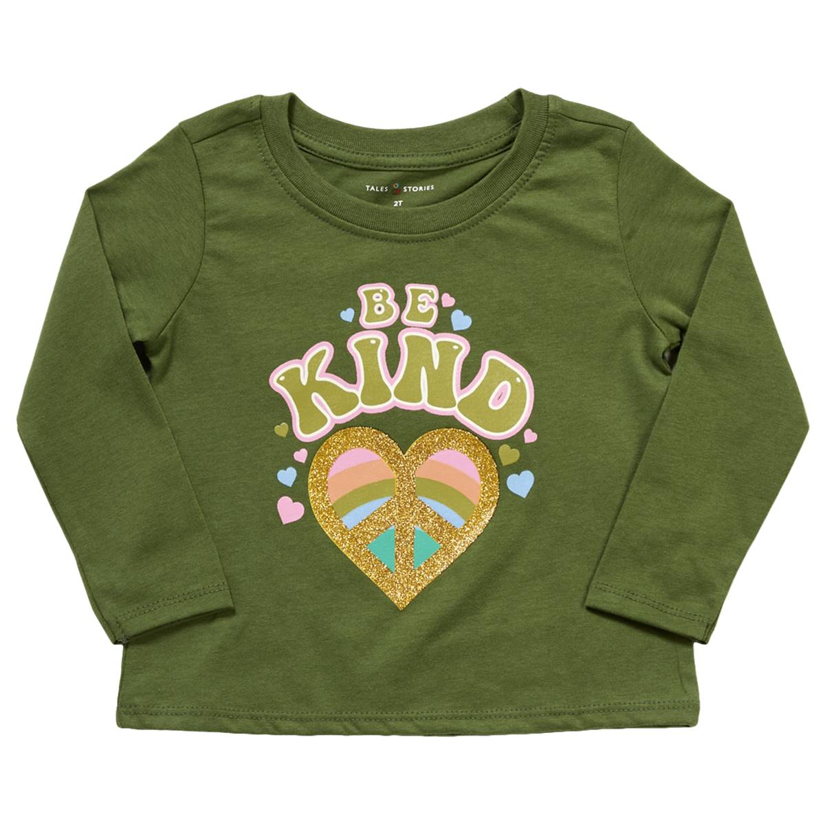 Toddler Girl Tales & Stories Peace & Love Long Sleeve Tee