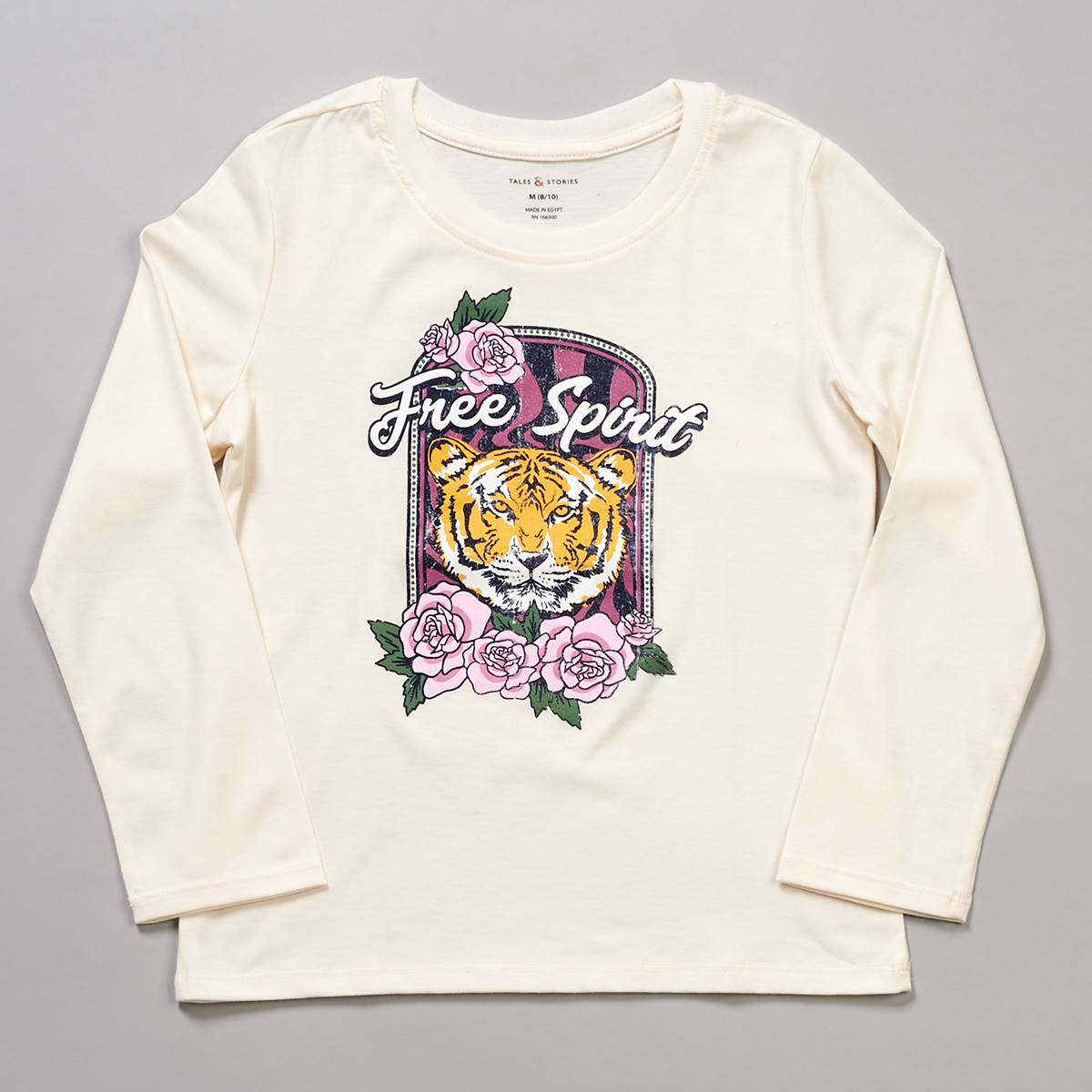 Girls (7-16) Tales & Stories Free Spirit Tiger Screen Tee