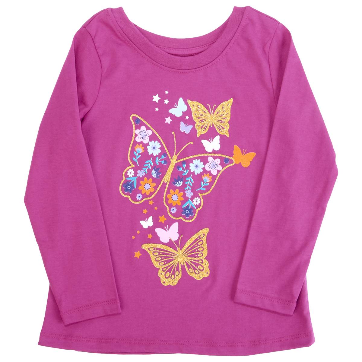 Girls (4-6x) Tales & Stories Long Sleeve Floral Butterfly Tee