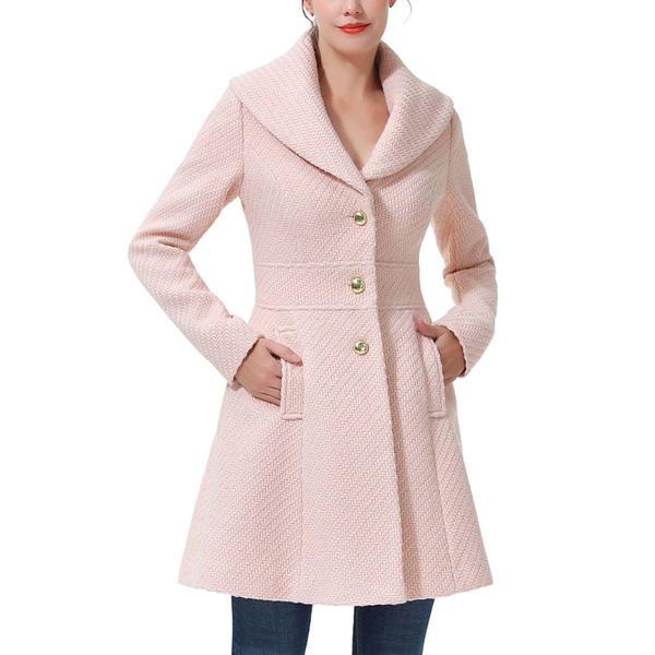 Womens BGSD Fit & Flare Boucle Wool Coat alternate view
