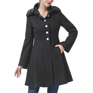 Womens BGSD Fit & Flare Hooded Wool Coat alternate view