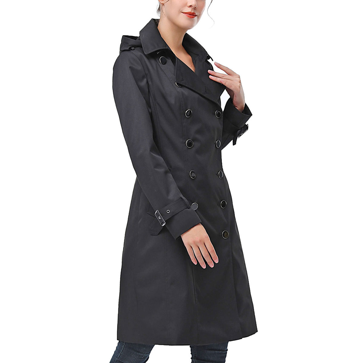 Womens BGSD Waterproof Double Breasted Trench Coat