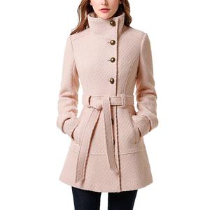 Womens BGSD Wool Belted Peacoat Coat