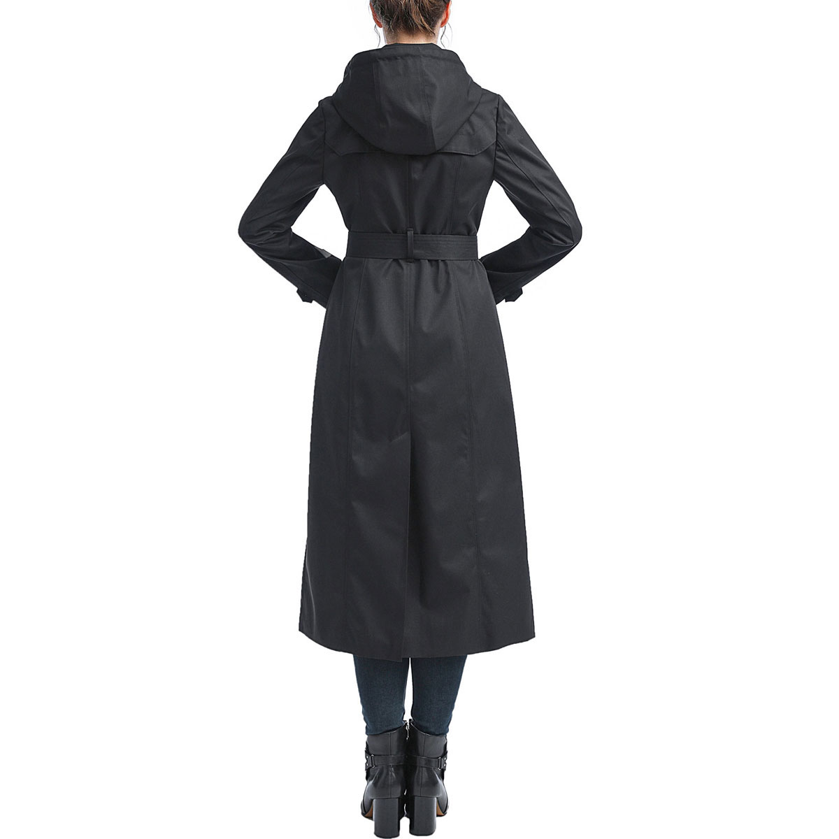 Womens BGSD Waterproof Hooded Long Rain Coat