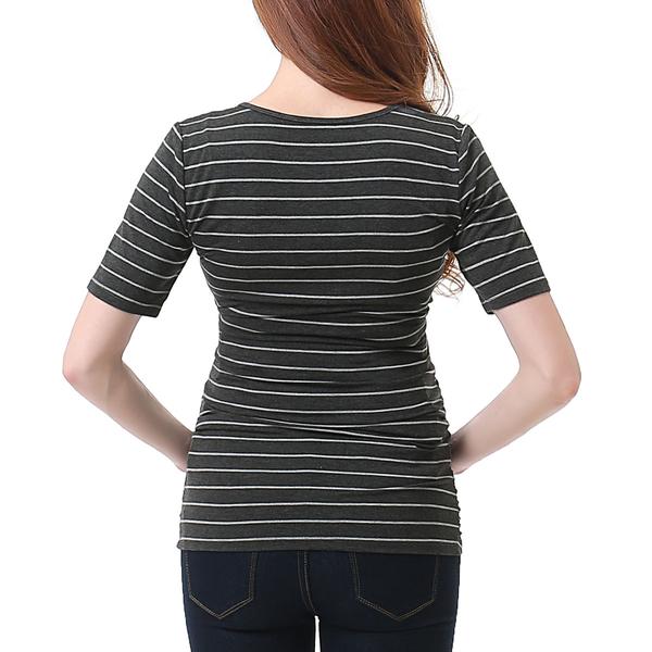Womens Glow & Grow(R) Faux Wrap Stripe Maternity Nursing Top alternate view