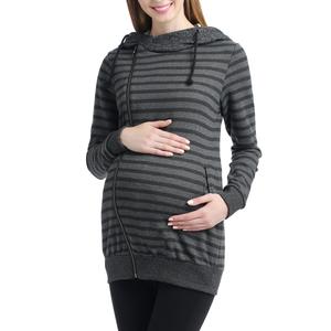 Womens Glow & Grow(R) Striped Maternity Hooded Sweatshirt