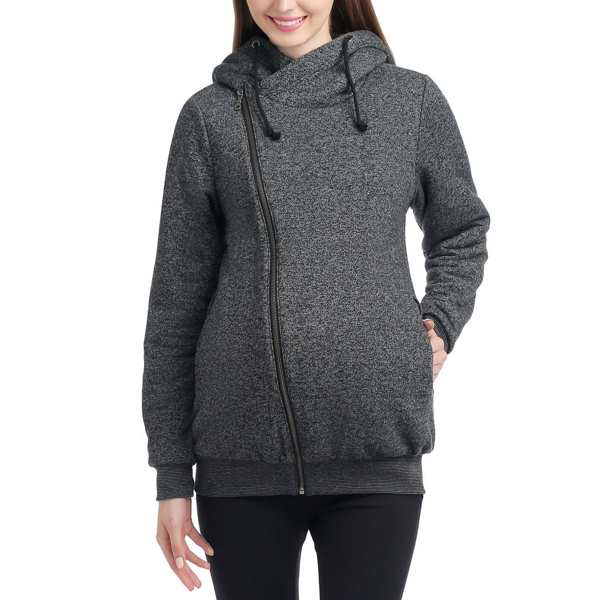 Womens Glow & Grow(R) Zip Front Hooded Maternity Jacket