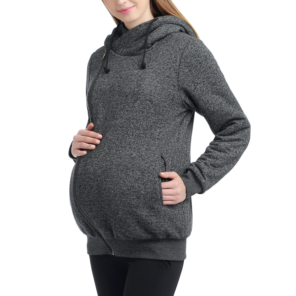 Womens Glow & Grow(R) Zip Front Hooded Maternity Jacket