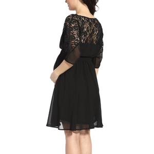 Womens Glow & Grow(R) Lace Trim Maternity Fit & Flare Dress alternate view