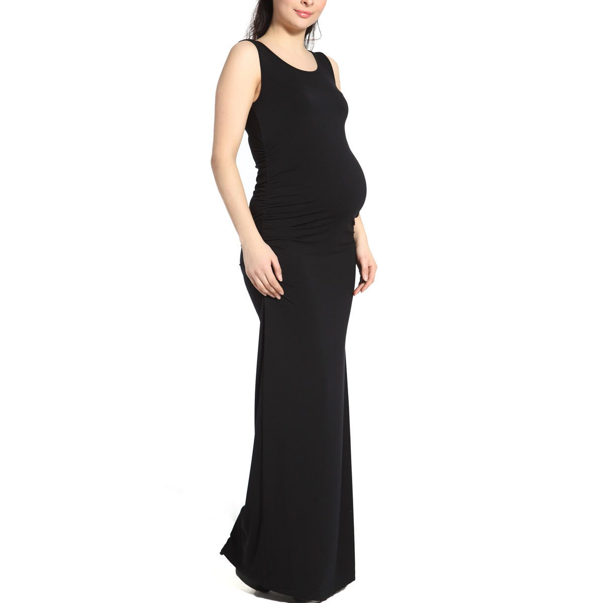 Womens Glow & Grow(R) Sleeveless Solid Maternity Maxi Dress